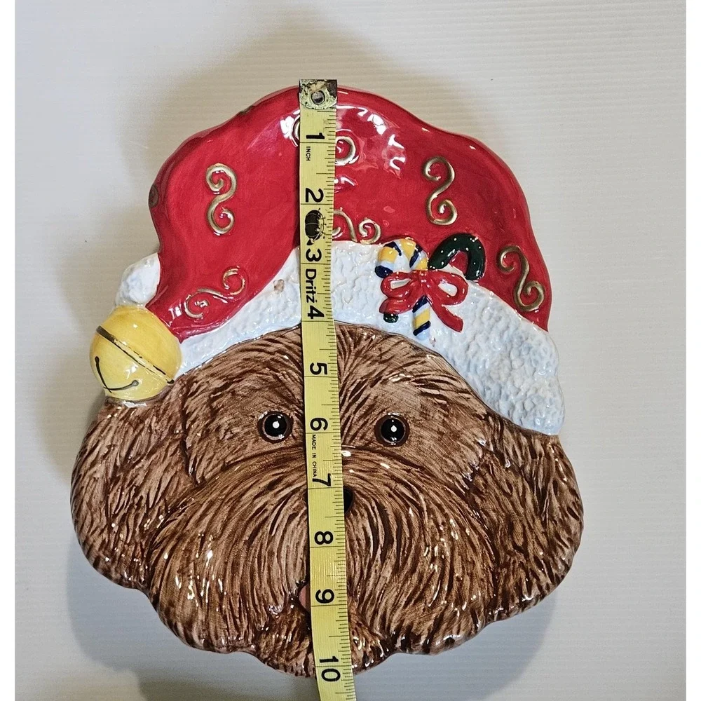 Vintage Signature House Collection Puppy Canape Holiday‎ Christmas Plate